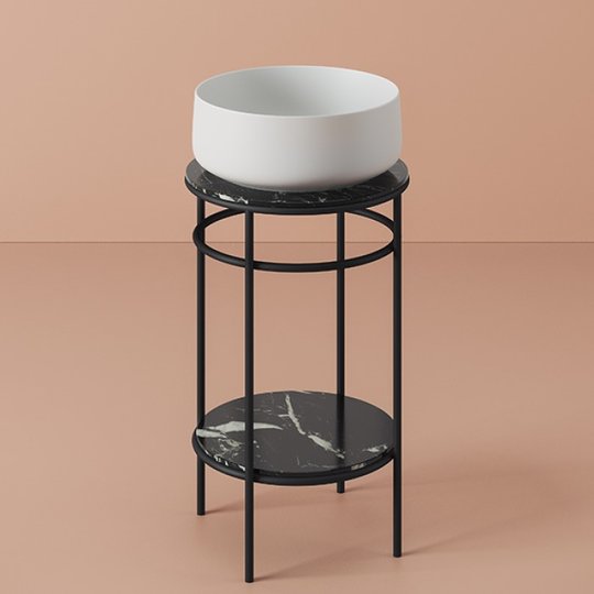 Столешница для консоли керамика Ø 44 см ArtCeram Vogue 2.0, Marquinia black (TFA011 90) ArtCeram Столешницы