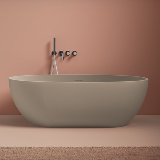 Ванна окрема 170×70 h50 см, штучний камінь LivingTec, Artceram Hoop, Brown Matera (ACW002 41;00) ArtCeram Овальні