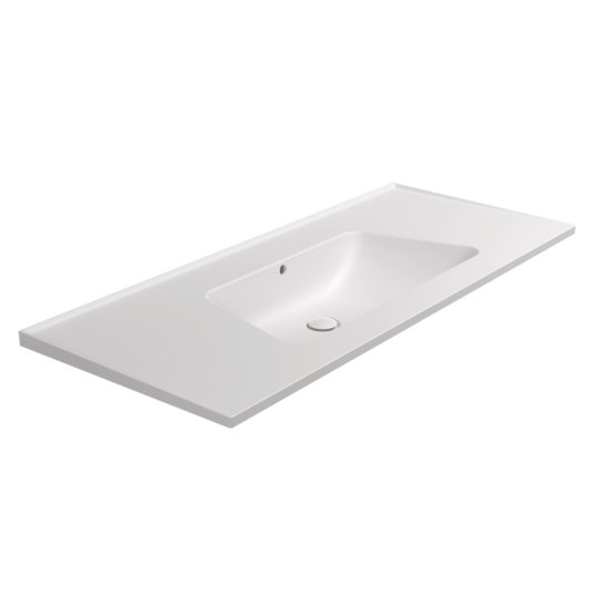 Керамическая раковина 122х51,5 см Flaminia Bloom 120, Milky White (BM120LLAT) На консоль, На столешницу, На тумбу Прямоугольные