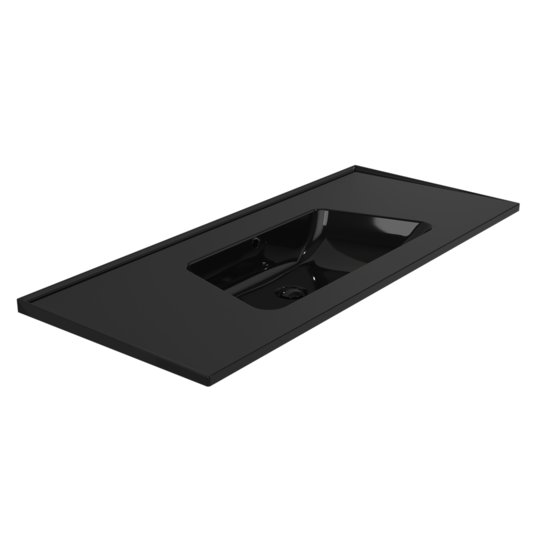 Керамическая раковина 122х51,5 см Flaminia Bloom 120, Black (BM120LNER) На консоль, На столешницу, На тумбу Прямоугольные
