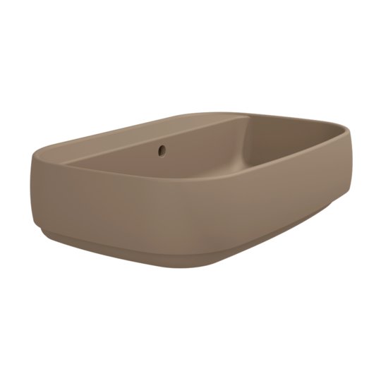 Керамическая раковина 64х44 см Flaminia Flag 64, Fango (FG64LFAN) Накладной, Подвесные Прямоугольные