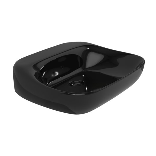 Керамическая раковина 60х49 см Flaminia Fluo 60, Black (FU60LNER) Накладной, Подвесные Овальные
