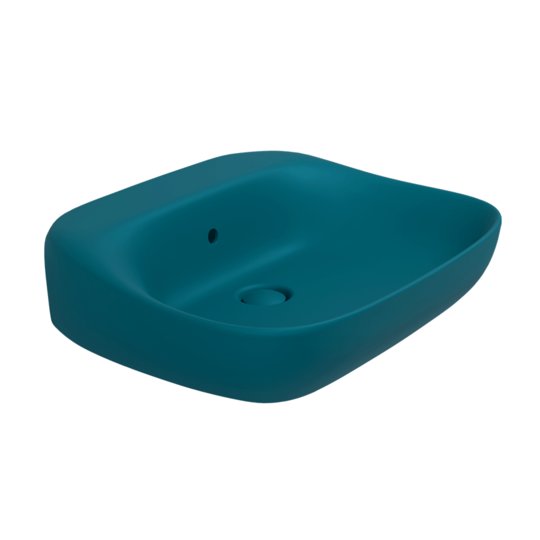 Керамическая раковина 60х49 см Flaminia Fluo 60, Petrolio (FU60LPET) Накладной, Подвесные Овальные