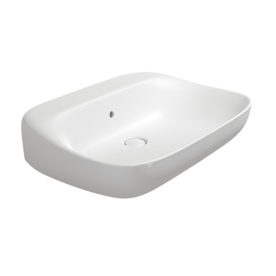 Керамическая раковина 70х49 см Flaminia Fluo 70, Milky White (FU70LLAT) Накладной, Подвесные Овальные