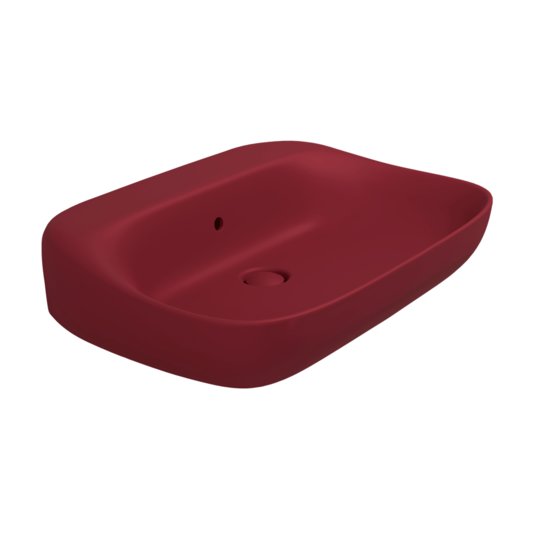 Керамическая раковина 70х49 см Flaminia Fluo 70, Rosso Rubens (FU70LRRU) Накладной, Подвесные Овальные