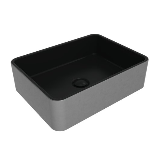 Накладная раковина 48х36 см Flaminia Miniwash, Silver Black (MWL48SCP) На столешницу, Накладной Прямоугольные