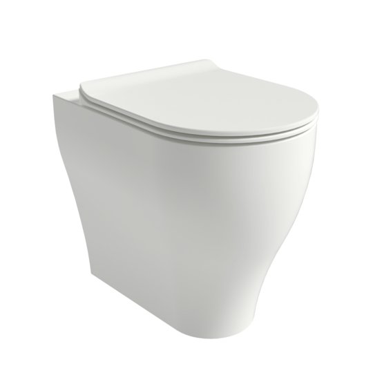Підлоговий унітаз безободковий Flaminia App Solution Plus Gosilent, з сидінням Slim Soft Close, Milky White (AP113RSLAT+APCW10LAT) Підлогові 