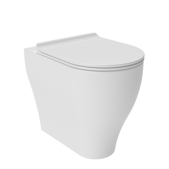 Напольный безободковый унитаз Flaminia App Solution Plus Gosilent, с сиденьем Slim Soft Close, White (AP113RS+QKCW09) Напольные 