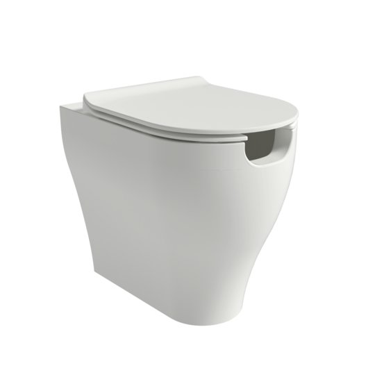 Підлоговий безободковий унітаз Flaminia App Solution Plus Gosilent, із сидінням Slim Soft Close, Milky White (AP114RSLAT+APCW05LAT) Підлогові 