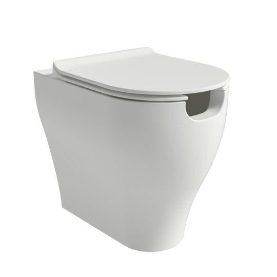 Підлоговий безободковий унітаз Flaminia App Solution Gosilent, із сидінням Slim Soft Close, Milky White (AP114SLAT+APCW05LAT) Підлогові 