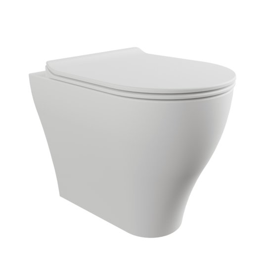 Напольный безободковый унитаз Flaminia App Goclean, с сиденьем Slim Soft Close, Milky White (AP117GLAT+QKCW09) Напольные 