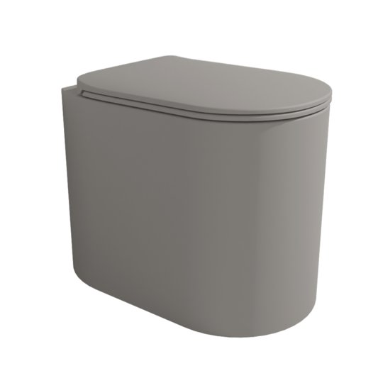 Напольный безободковый унитаз Flaminia Astra Plus Goclean®, с сиденьем Slim Soft Close, Cenere (AS117RGCEN+ASCW05CEN) Напольные 