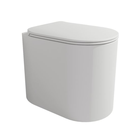 Підлоговий унітаз безободковий Flaminia Astra Plus Goclean®, з сидінням Slim Soft Close, Milky White (AS117RGLAT+ASCW05LAT) Підлогові 
