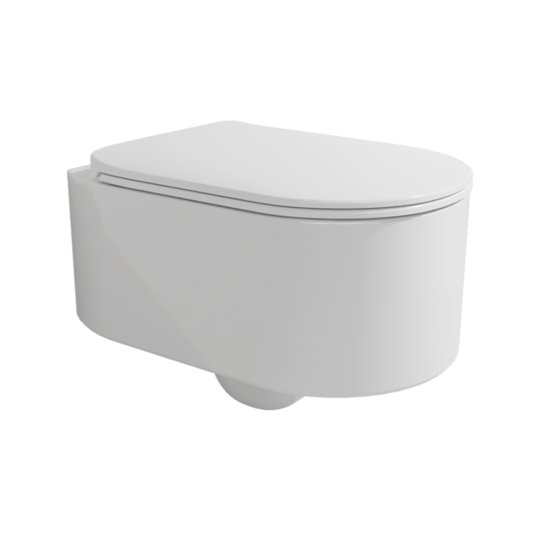 Подвесной безободковый унитаз Flaminia Astra Goclean®, с сиденьем Slim Soft Close, White (AS118G+ASCW05) Подвесные 