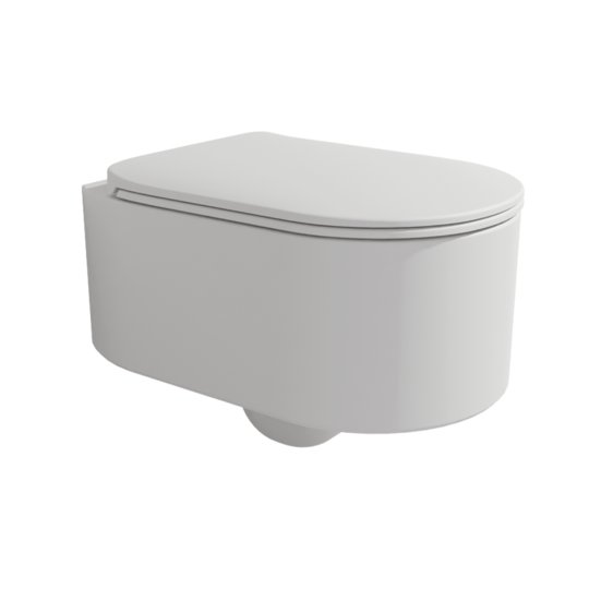 Подвесной безободковый унитаз Flaminia Astra Goclean®, с сиденьем Slim Soft Close, Milky White (AS118GLAT+ASCW05LAT) Подвесные 