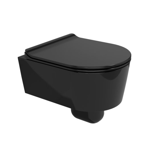 Подвесной унитаз Flaminia Mini Link Goclean, с сиденьем Soft Close, Black (5064GNER+LKCW09NER) Подвесные 