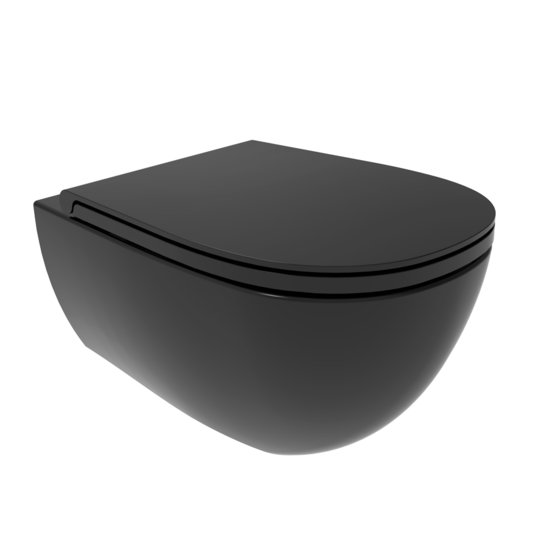 Подвесной унитаз Flaminia IO 2.0 Goclean, с сиденьем Soft Close, Black (IO118GNER+IOCW07NER) Подвесные 