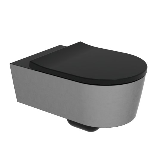 Подвесной унитаз Flaminia Link Goclean, с сиденьем Soft Close, Silver Black (5051/WCGSCP+LKCW09CAR) Подвесные 