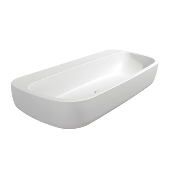 Керамическая раковина 100х48 см Flaminia Mono 100, Milky White (MN100LLAT) На столешницу, Накладной, Подвесные Прямоугольные
