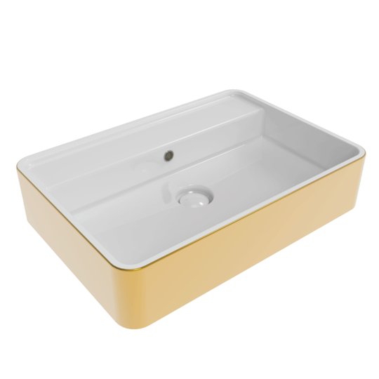 Раковина керамічна підвісна 60х42 см Flaminia Miniwash 60, White/Gold (MW60SOR) Підвісні 