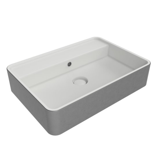 Раковина керамическая накладная 60х42 см Flaminia Miniwash 60, Silver White (MW60PRSLP) На столешницу, На тумбу, Накладной Прямоугольные