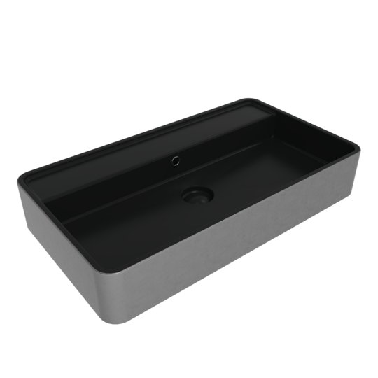 Керамическая раковина 75х42 см Flaminia Miniwash 75, Silver Black (MW75PRSCP) На столешницу, На тумбу, Накладной Прямоугольные