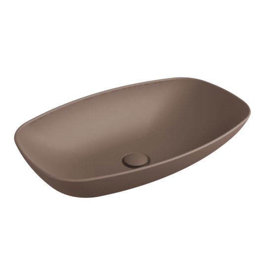 Раковина накладная/подвесная 61х39,5 см Flaminia Nuda Slim 60, Fango (ND60LFAN) На столешницу, На тумбу, Накладной, Подвесные Овальные
