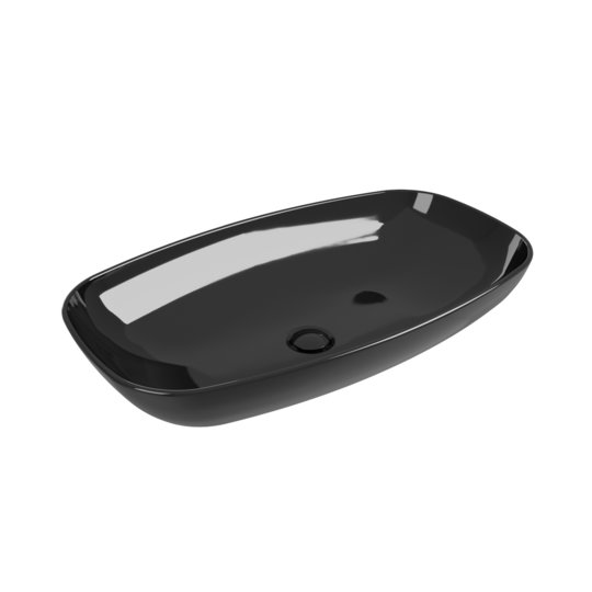 Раковина накладна керамічна 75х43 см Flaminia Nuda Slim 75, Black (ND75ANER) На стільницю, На тумбу, Накладної 