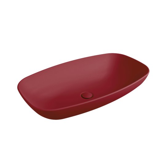 Раковина накладна керамічна 75х43 см Flaminia Nuda Slim 75, Rosso Rubens (ND75ARRU) На стільницю, На тумбу, Накладної 