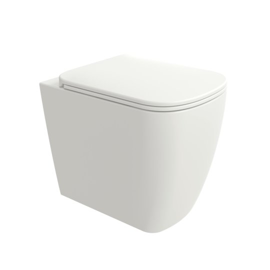 Унитаз напольный безободковый Flaminia Play Gosilent, с сиденьем Soft Close, Milky White (PY117SLAT+PYCW05LAT) Напольные 