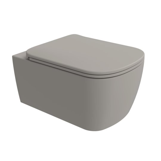 Унитаз подвесной безободковый Flaminia Play Gosilent, с сиденьем Soft Close, Cenere (PY118SCEN+PYCW05CEN) Подвесные 