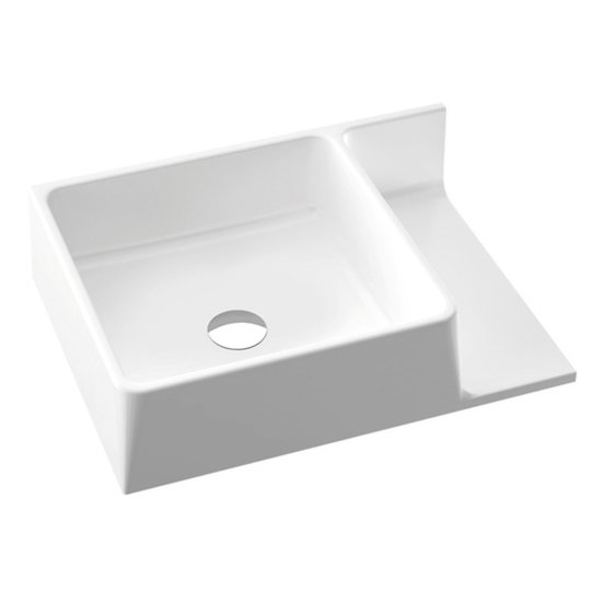 Накладная раковина из литого камня 55х40 см Marmorin Thin, белый (P_U_086_01_0550) На столешницу, На тумбу, Накладной Прямоугольные