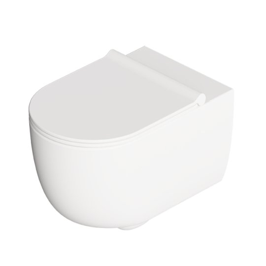 Унитаз подвесной безободковый Alice Ceramica UNICA 55, с сиденьем Soft Close, White grossy (32240101 FI+MC2201ES) Подвесные 