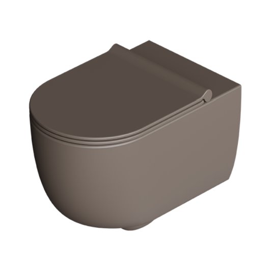 Унітаз підвісний безободковий Alice Ceramica UNICA 55, з сидінням Soft Close, Caffe matt (32240143 FI+MC2243ES) Підвісні 