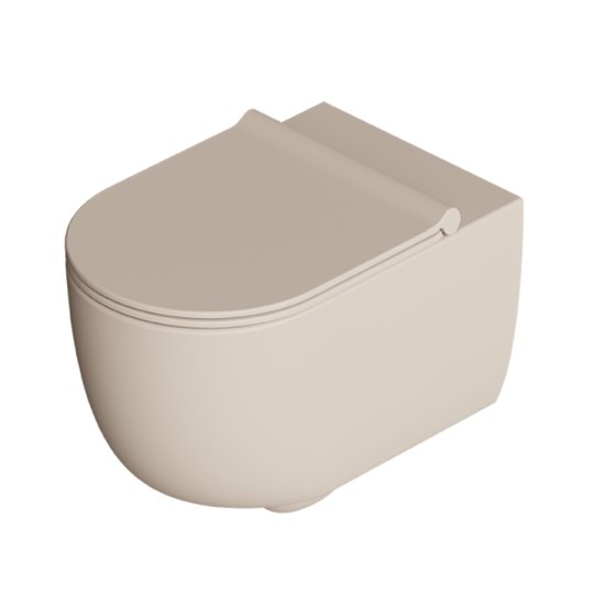 Унитаз подвесной безободковый Alice Ceramica UNICA 55, с сиденьем Soft Close, Sabbia matt (32240144 FI+MC2244ES) Подвесные 