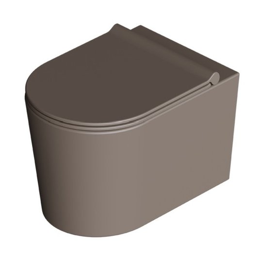 Унитаз подвесной безободковый Alice Ceramica Form, с сиденьем Soft Close, Caffe matt (22300143 FI+MC2243ES) Подвесные 