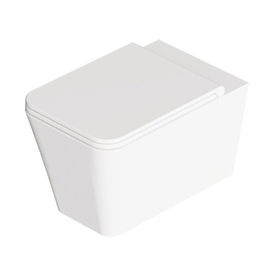 Унитаз подвесной безободковый Alice Ceramica Hide Square, с сиденьем Soft Close, White grossy (31210101 FI+MC3101SQS) Подвесные 