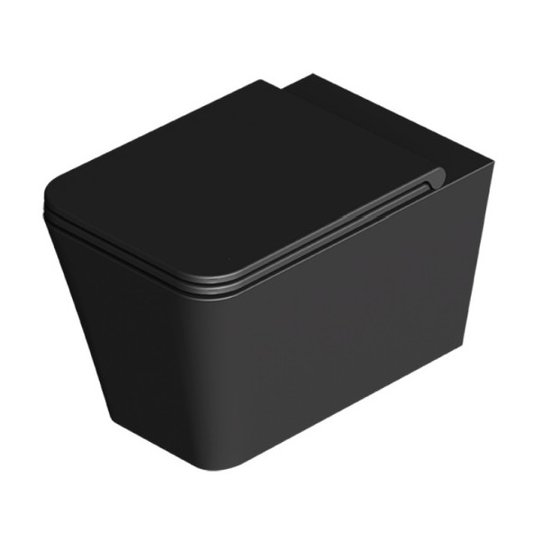 Унитаз подвесной безободковый Alice Ceramica Hide Square, с сиденьем Soft Close, Black matt (31210108 FI+MC3108SQS) Подвесные 