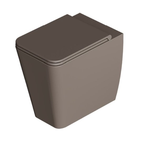 Унитаз напольный безободковый Alice Ceramica Hide Square, с сиденьем Soft Close, Caffe matt (31190143 FT+MC3143SQS) Напольные 