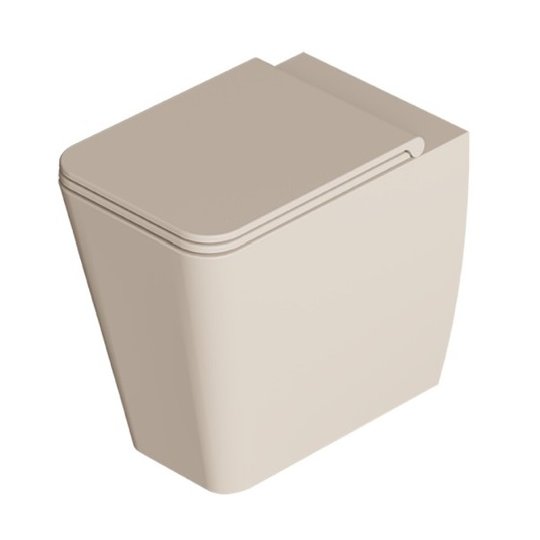 Унитаз напольный безободковый Alice Ceramica Hide Square, с сиденьем Soft Close, Sabbia matt (31190144 FT+MC3144SQS) Напольные 