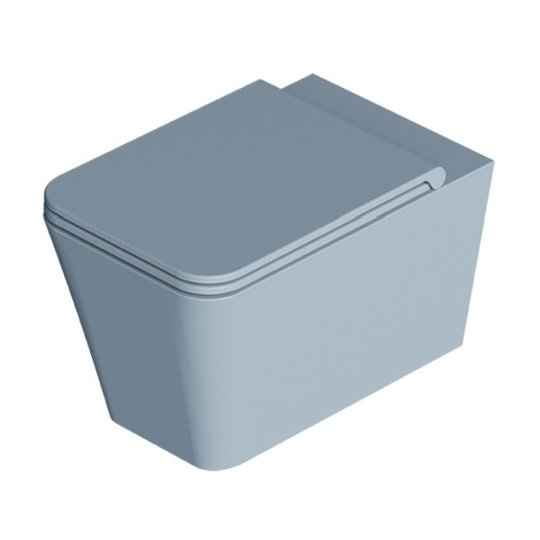 Унітаз підвісний безободковий Alice Ceramica Hide Square, з сидінням Soft Close, Laguna matt (31210145 FI+MC3145SQS) Підвісні 