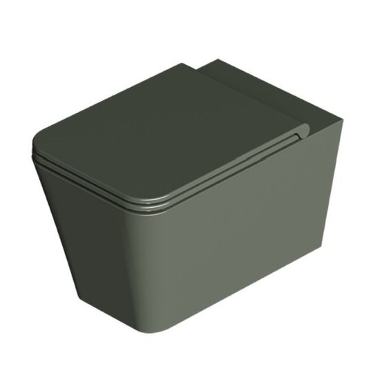 Унітаз підвісний безободковий Alice Ceramica Hide Square, з сидінням Soft Close, Pino grossy (31210195 FI+MC3195SQS) Підвісні 