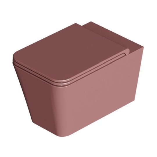 Унитаз подвесной безободковый Alice Ceramica Hide Square, с сиденьем Soft Close, Tabasco grossy (31210197 FI+MC3197SQS) Подвесные 