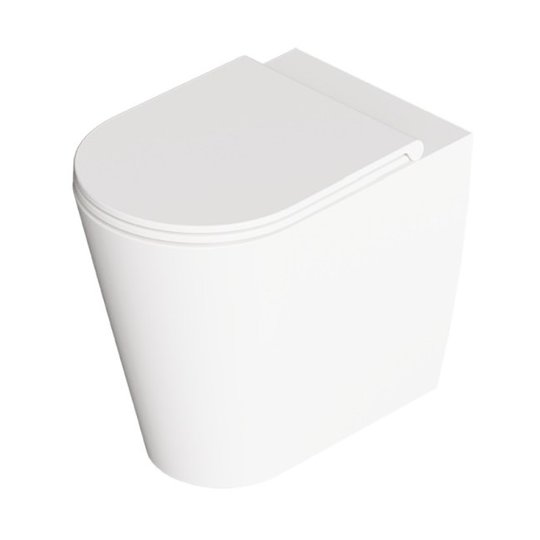 Унитаз напольный безободковый Alice Ceramica Hide Round, с сиденьем Soft Close, White grossy (31150101 FT+MC3101S) Напольные 