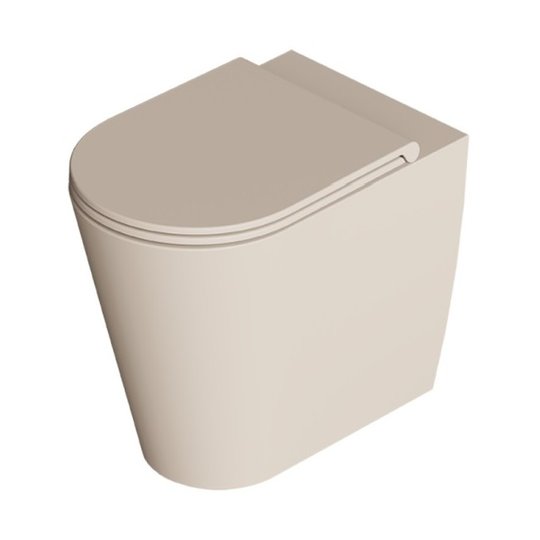 Унитаз напольный безободковый Alice Ceramica Hide Round, с сиденьем Soft Close, Sabbia matt (31150144 FT+MC3144S) Напольные 