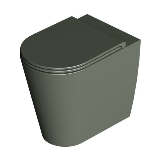 Унитаз напольный безободковый Alice Ceramica Hide Round, с сиденьем Soft Close, Pino grossy (31150195 FT+MC3195S) Напольные 