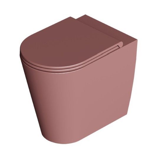 Унитаз напольный безободковый Alice Ceramica Hide Round, с сиденьем Soft Close, Tabasco grossy (31150197 FT+MC3197S) Напольные 