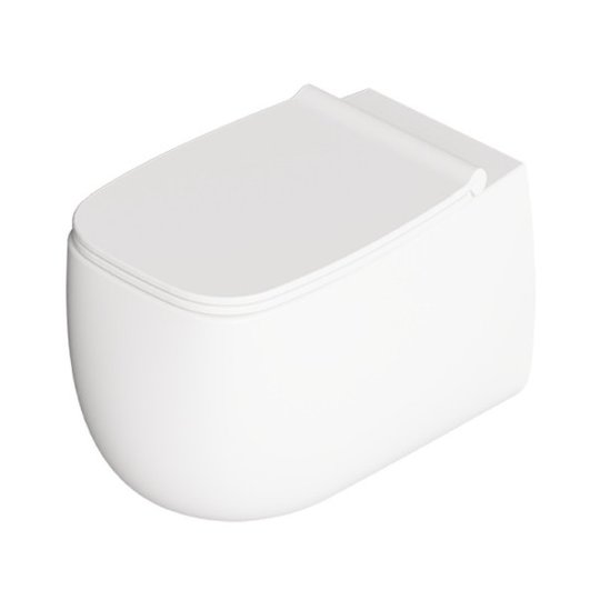 Унітаз підвісний безободковий Alice Ceramica Nur, з сидінням Soft Close, White grossy (33120101 FI+MC3301S) Підвісні 
