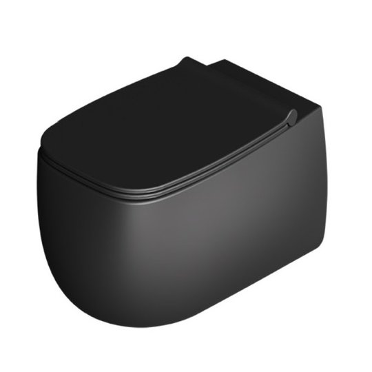 Унітаз підвісний безободковий Alice Ceramica Nur, з сидінням Soft Close, Black matt (33120108 FI+MC3308S) Підвісні 