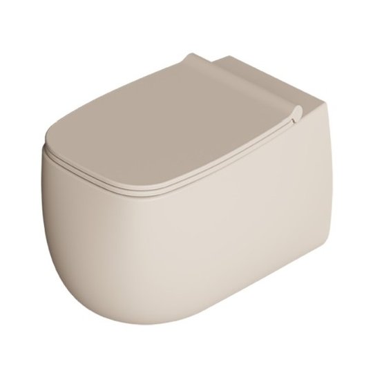 Унитаз подвесной безободковый Alice Ceramica Nur, с сиденьем Soft Close, Sabbia matt (33120144 FI+MC3344S) Подвесные 